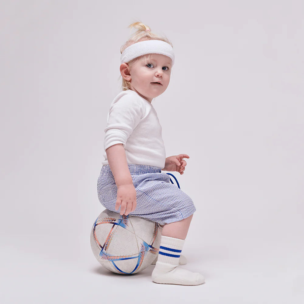 Go Baby Go -  Sport Stoppersocken weiß/ blau Mini &amp; Me Kinder-Damen-Herren Socken