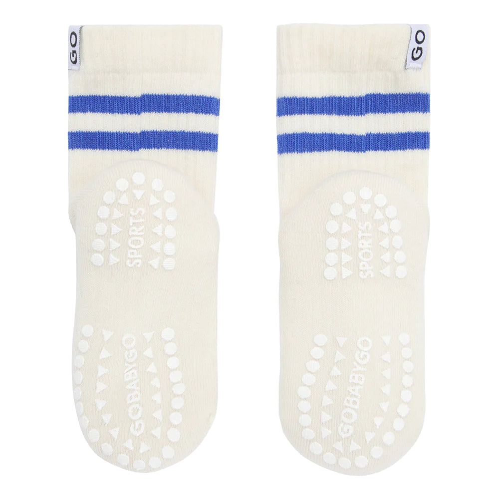Go Baby Go -  Sport Stoppersocken weiß/ blau Mini &amp; Me Kinder-Damen-Herren Socken