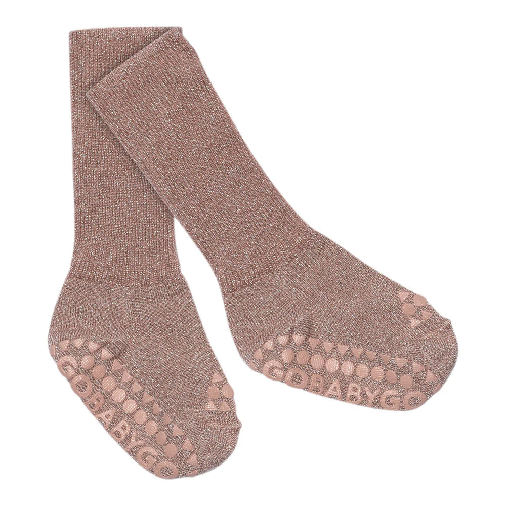 Go Baby Go - Bambus Stoppersocken rosa Glitzer