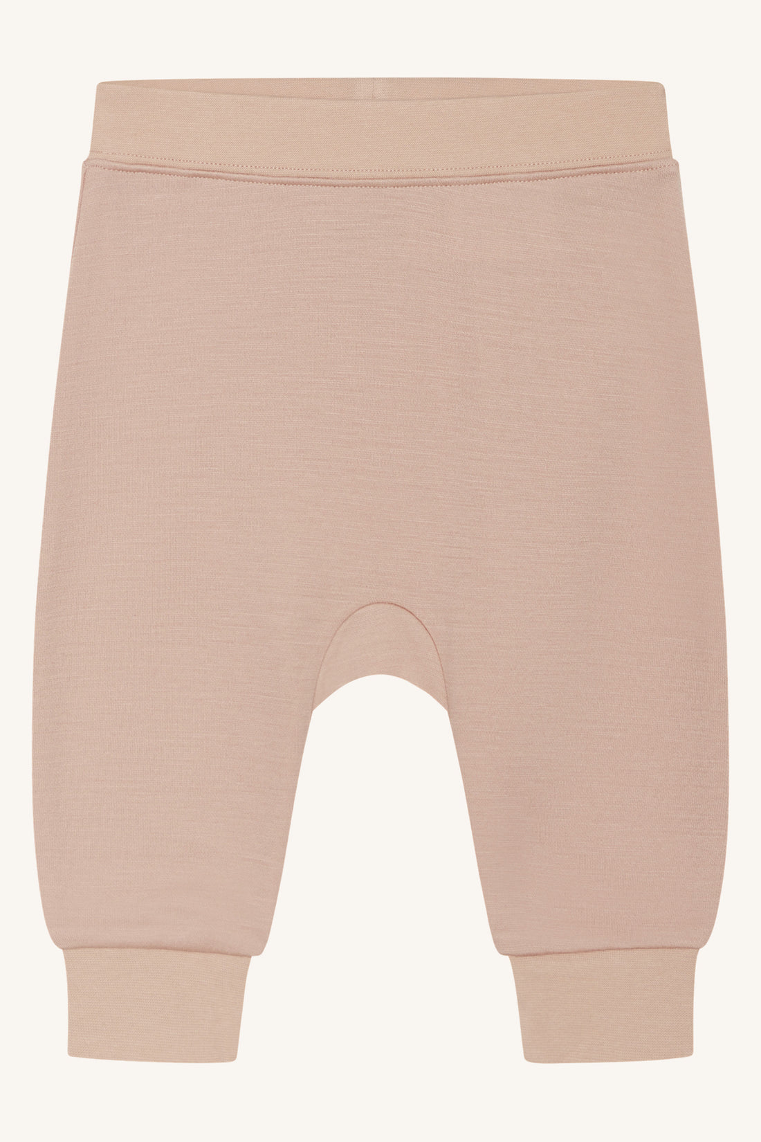 Schlichte Jogginghose aus weicher, dehnbarer Merinowolle mit Gummizug in der Taille und an den Beinen.