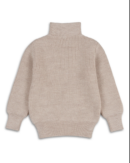Halfen - Kinder Wollpullover mit Reisverschluss natur