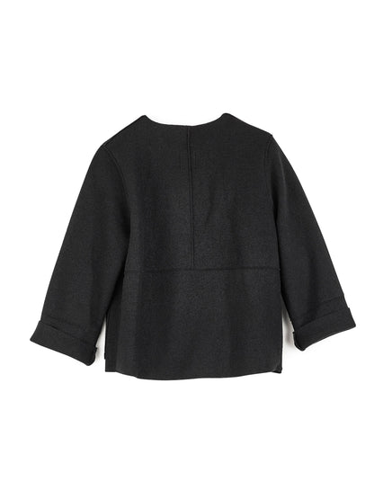 Halfen - schwarzer Walkblazer aus Wolle