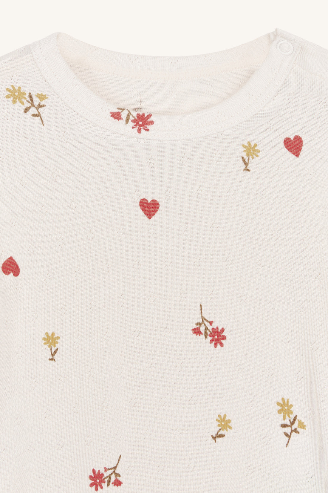 Hust &amp; Claire - Baby Body Buller Bambus natur mit Blumen &amp; Herzen
