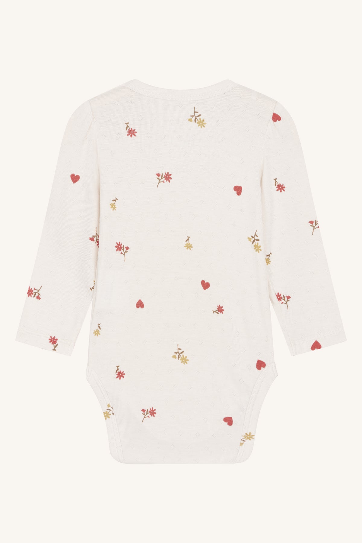 Hust &amp; Claire - Baby Body Buller Bambus natur mit Blumen &amp; Herzen