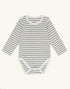 Hust & Claire - Baby Body grau-weiß gestreift