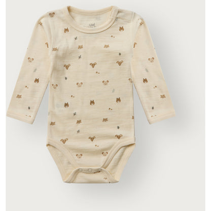 Hust &amp; Claire - Baby Body Wollte Waldtiere beige