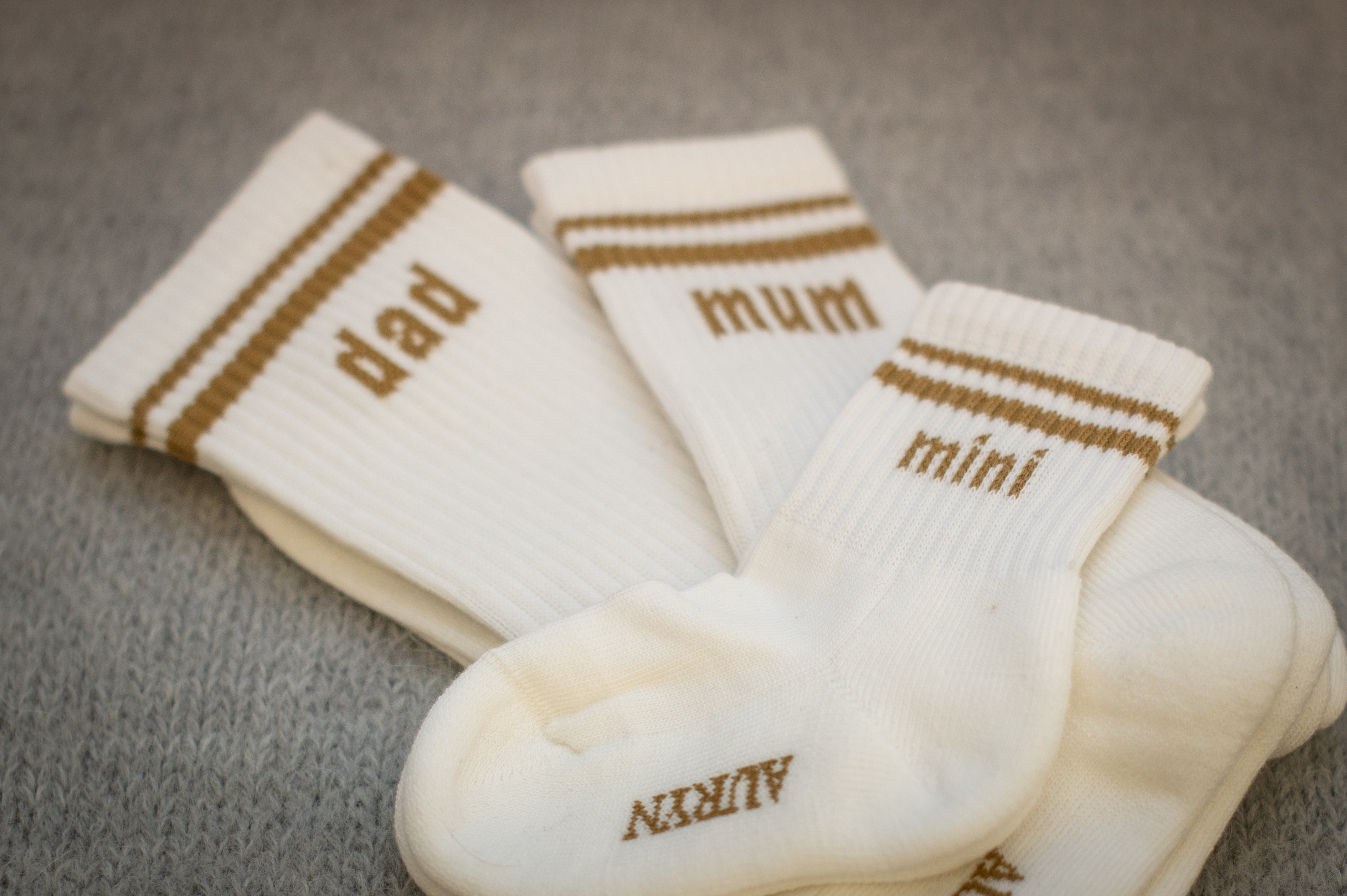 AURYN -  mini/ mum/ dad Socken weiß - Partnerlooksocken MINI &amp; ME