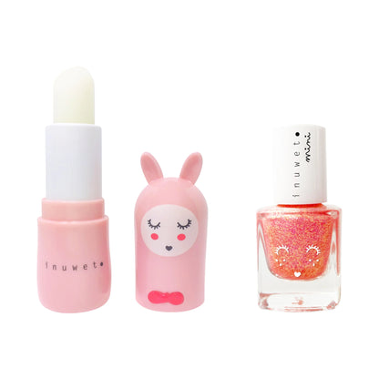 Inuwet - Geschenkset mit Lippenbalsam und Kindernagellack Erdbeere
