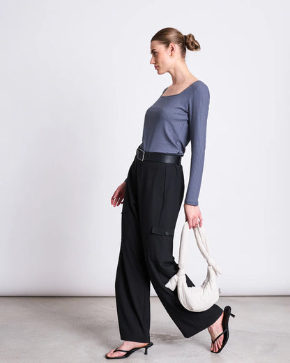 Jan ´n June - squareneck longsleeve Fria blau