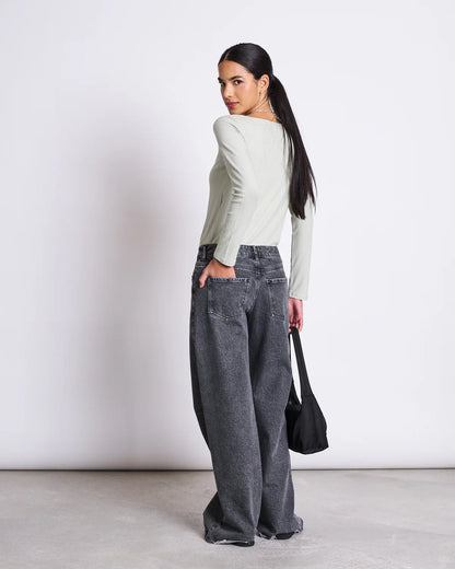 Jan ´n June - squareneck longsleeve Fria mint
