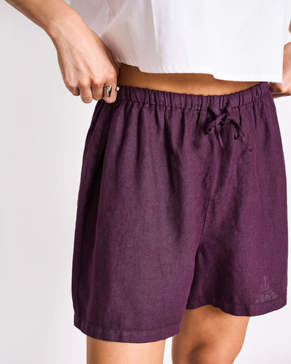 Jan ´n June - Damen Leinenshorts "MARUM" lila