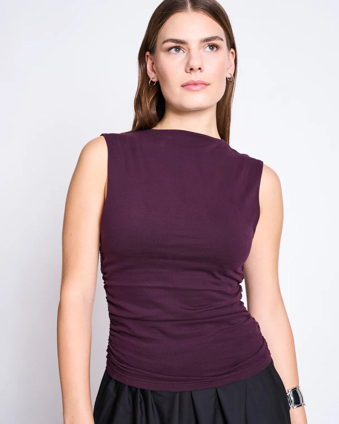 Jan ´n June - Gerafftes Top Rafo bordeaux aus Bio-Baumwolle