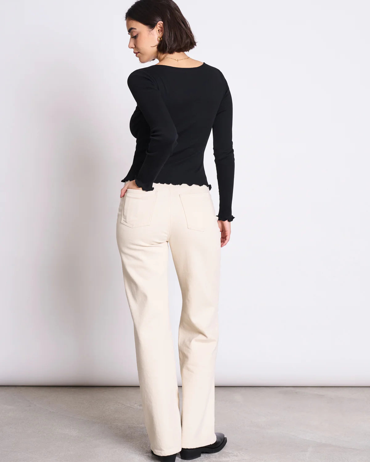 Jan ´n June - Minirib Shirt Aversa schwarz Biobaumwolle