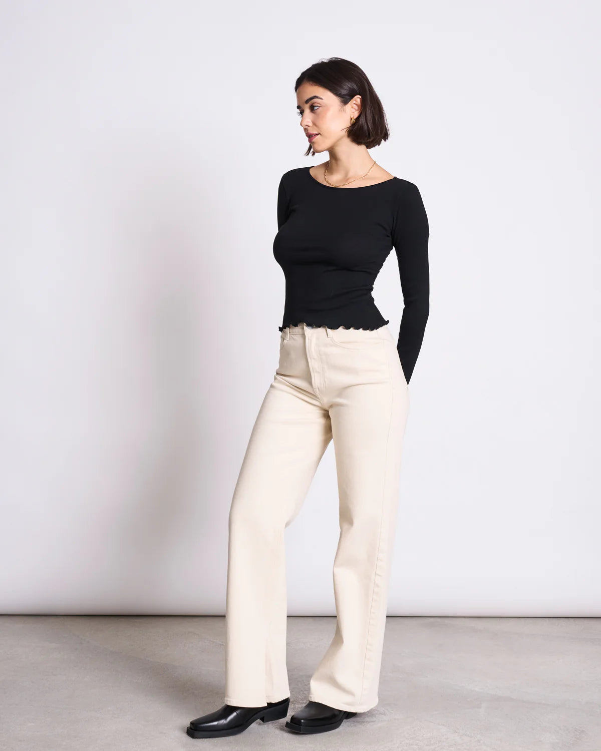 Jan ´n June - Minirib Shirt Aversa schwarz Biobaumwolle