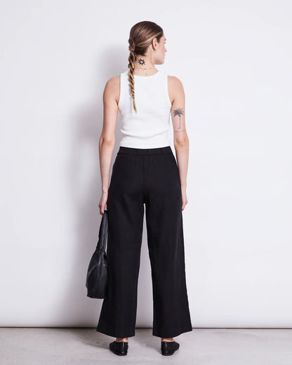 Jan ´n June - Beveren schwarze Leinenhose