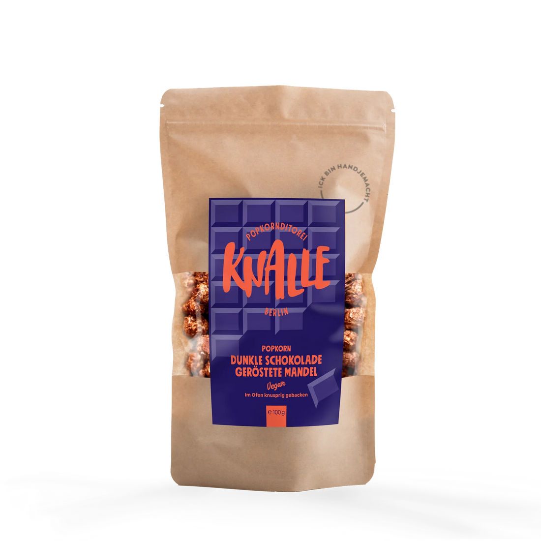Knalle Berlin - Dunkle Schokolade Geröstete Mandel Popcorn – vegan