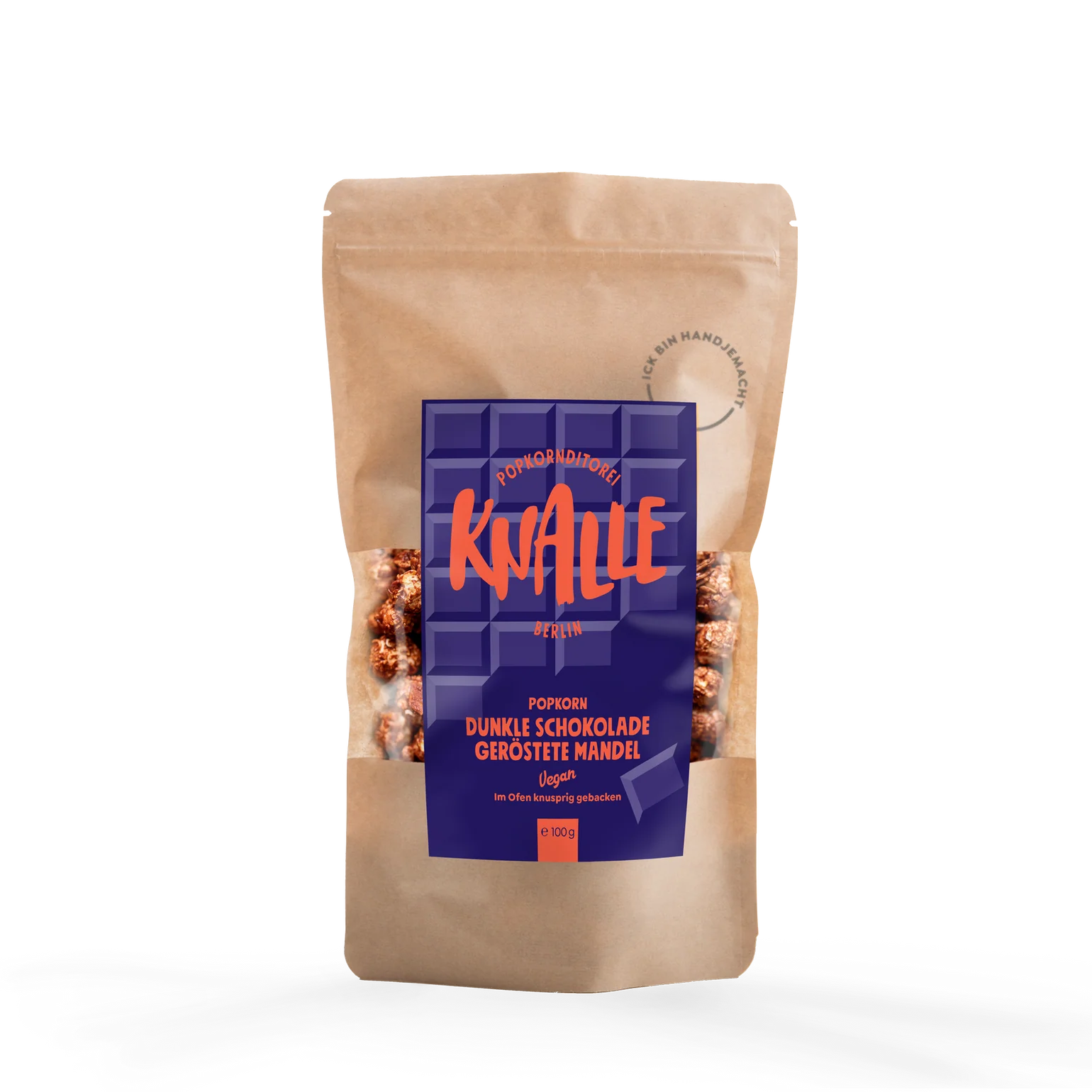 Knalle Berlin - Dunkle Schokolade Geröstete Mandel Popcorn – vegan