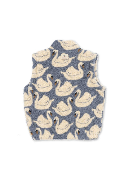 Konges Slojd - Jody Baby Teddyweste Schwäne