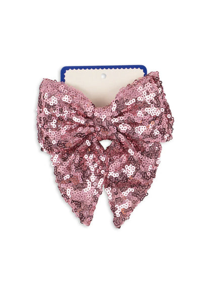 Konges Slojd - Haarspange Tindra Schleife Rosa mit Pailletten
