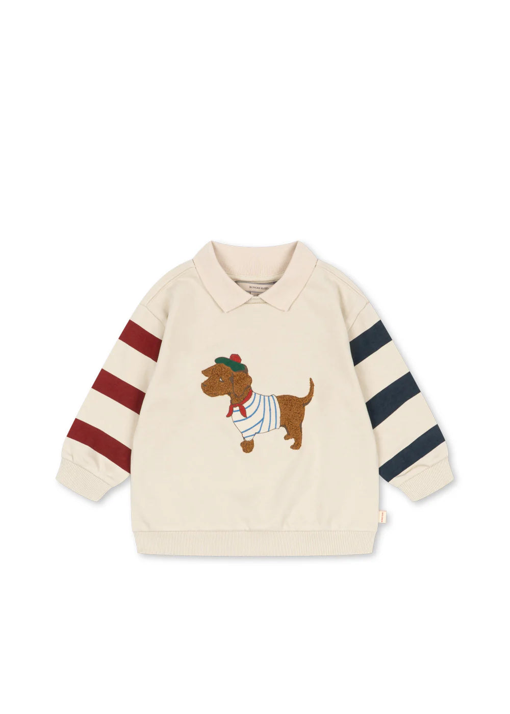 Konges Slojd - Baby Polo-Shirt langarm "Spotty" mit Dackelmotiv