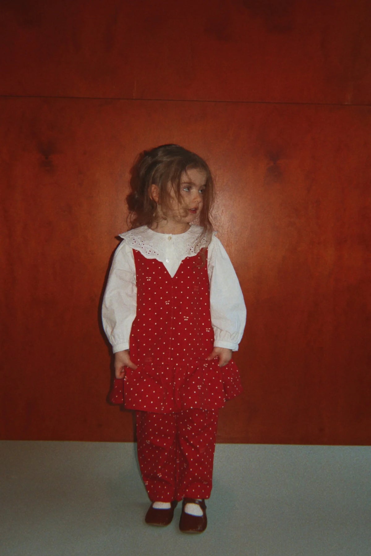 Konges Slojd - Kinder Kleid Magot Baumwolle (bio) rot mit Punkten (Kopie)
