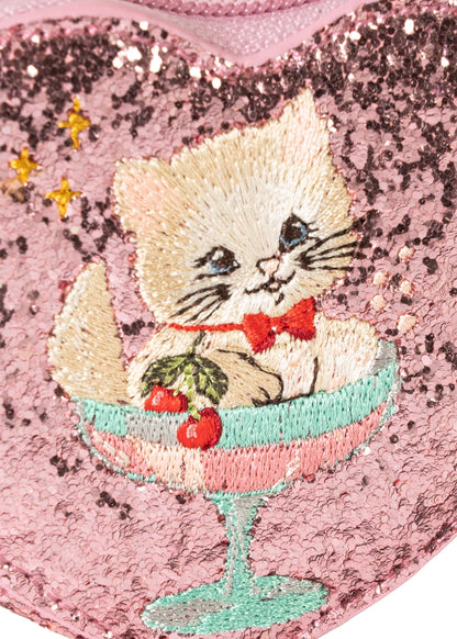 Konges Slojd - Glitzernder "TUT" Kindergeldbeutel Katze rosa