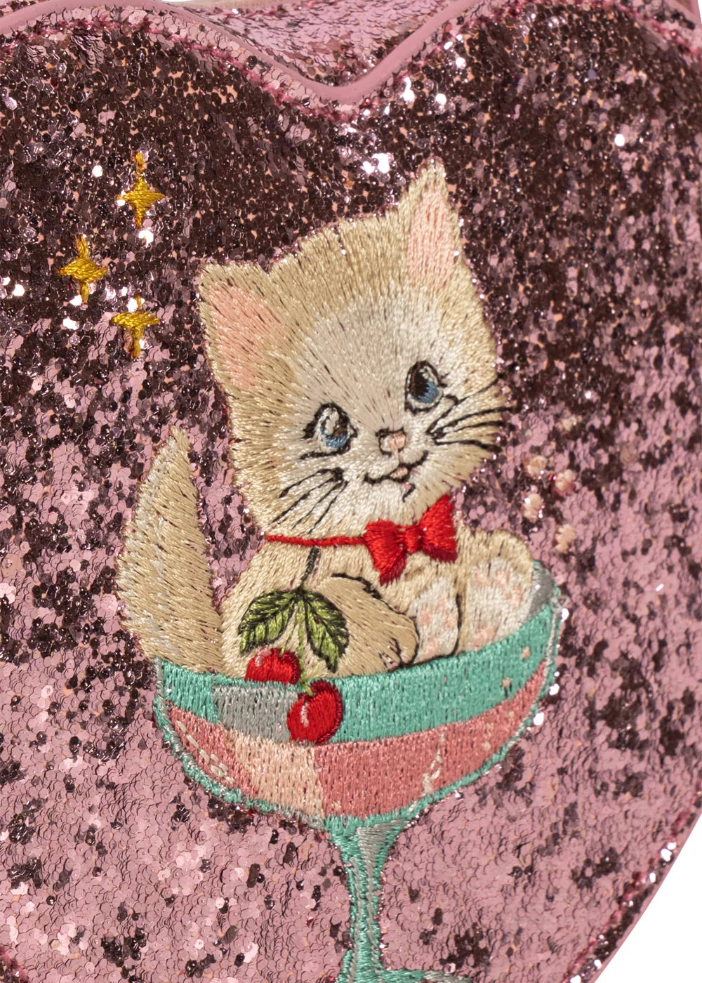 Konges Slojd - Kinder Umhängetasche Tut mit Katze und Glitzer