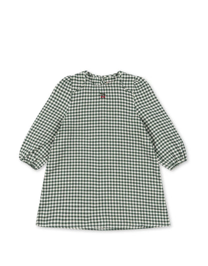 Konges Slojd - Baby Kleid "Foret" in grün kariert aus Baumwolle