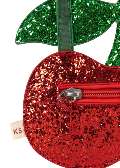 Konges Slojd - Umhängetasche "Kirsche" für Kinder/Mädchen - glitzernd - Accessoires für Kinder
