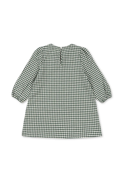 Konges Slojd - Baby Kleid "Foret" in grün kariert aus Baumwolle