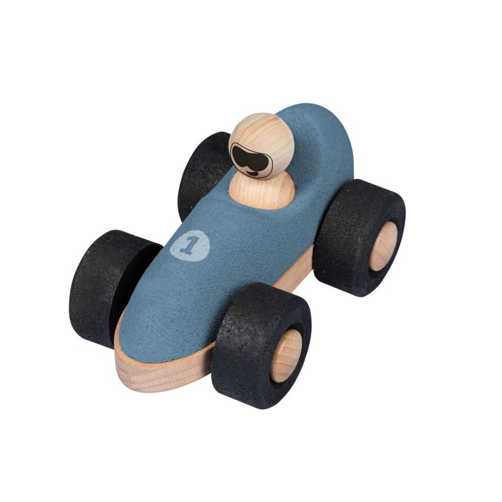 Korko Schiebefahrzeug aus Kork Blau