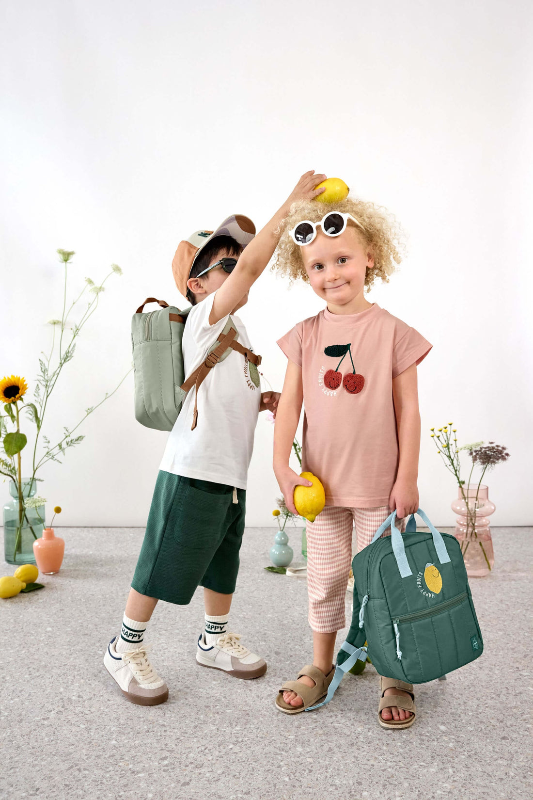 Lässig - Kinder Legging mit Streifen und Kirschen