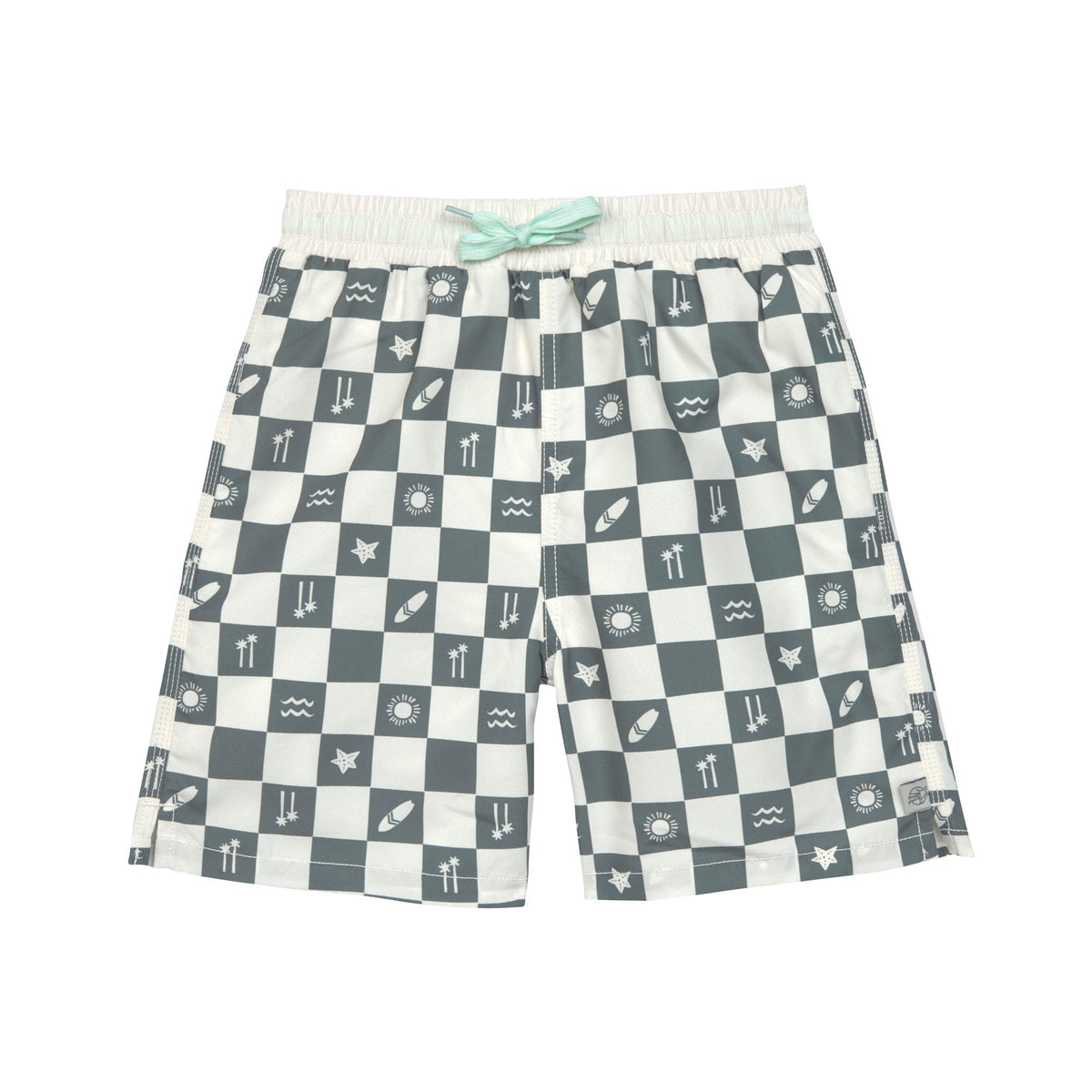 Lässig-badehose-grün-karriert