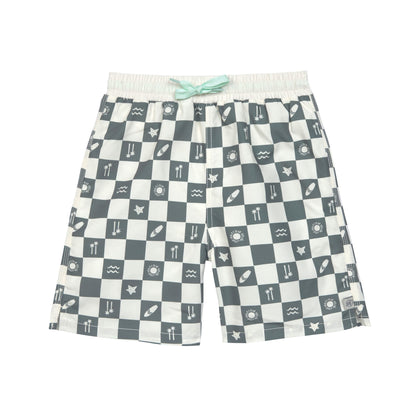 Lässig-badehose-grün-karriert