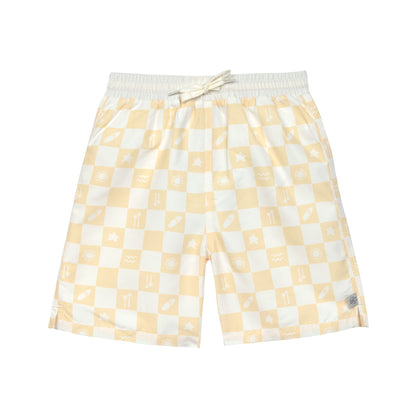 Lässig-badehose-karriert-gelb