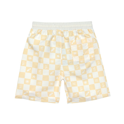 Lässig - Kinder Badehose Karriert Gelb