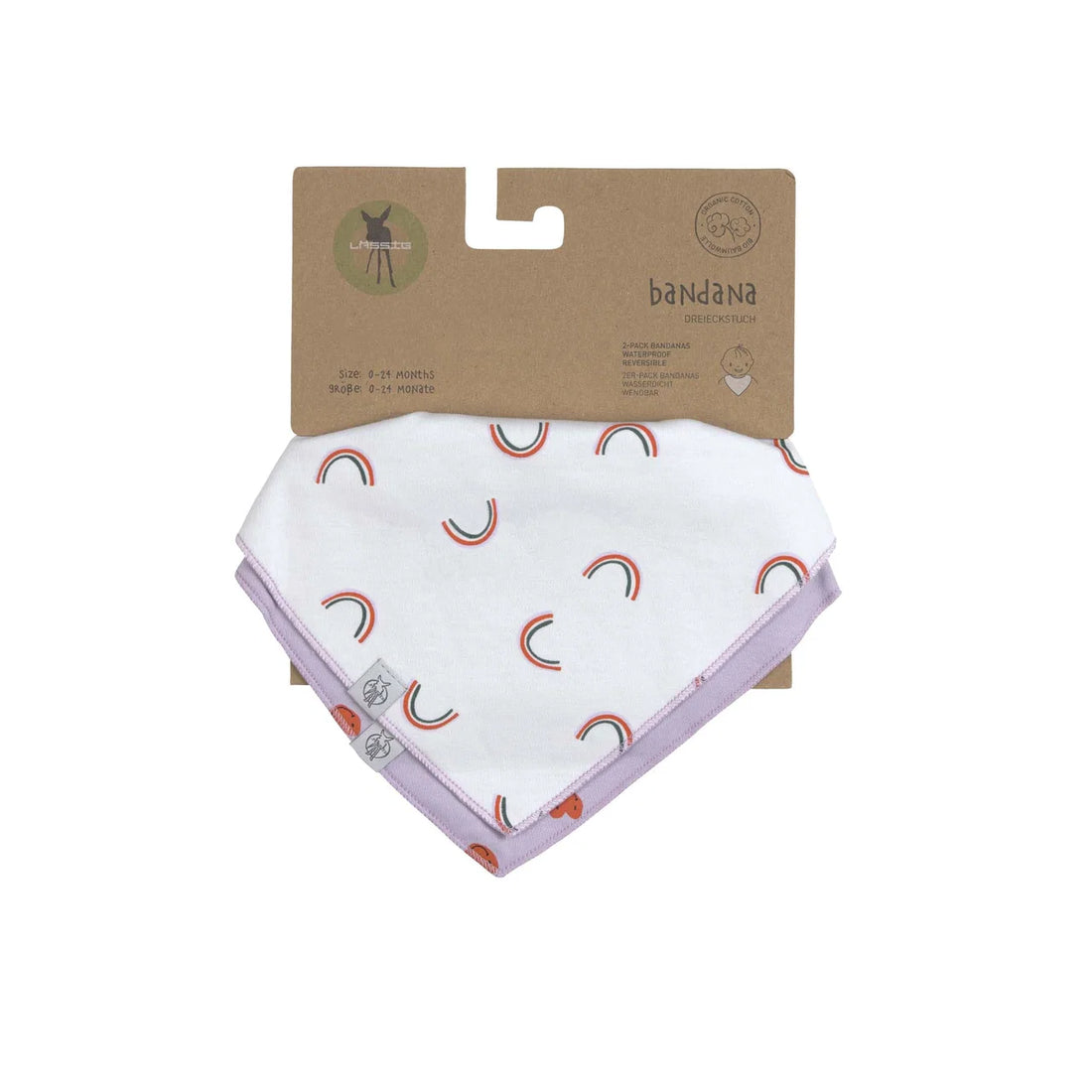 Lässig - Baby Dreieckstuch 2er-Set Happy Rascals Herz (bio)