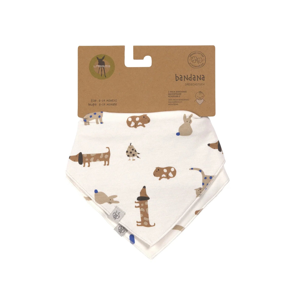 Lässig - Baby Dreieckstuch 2er-Set Little Mateys Royal Blau (bio)