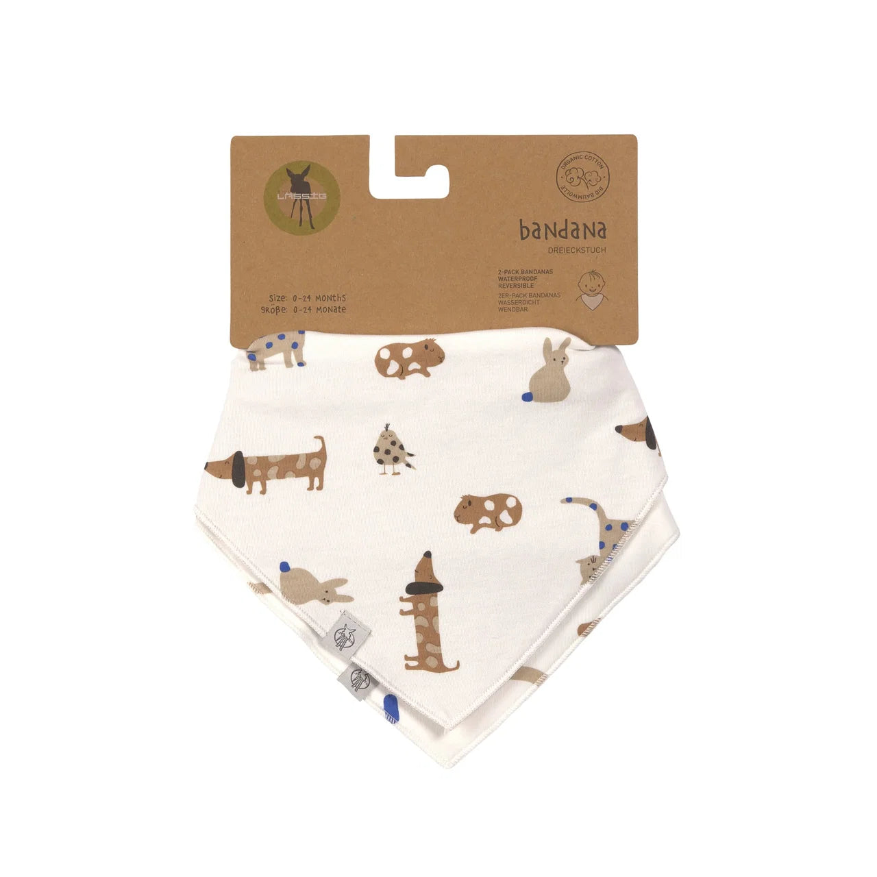Lässig - Baby Dreieckstuch 2er-Set Little Mateys Royal Blau (bio)