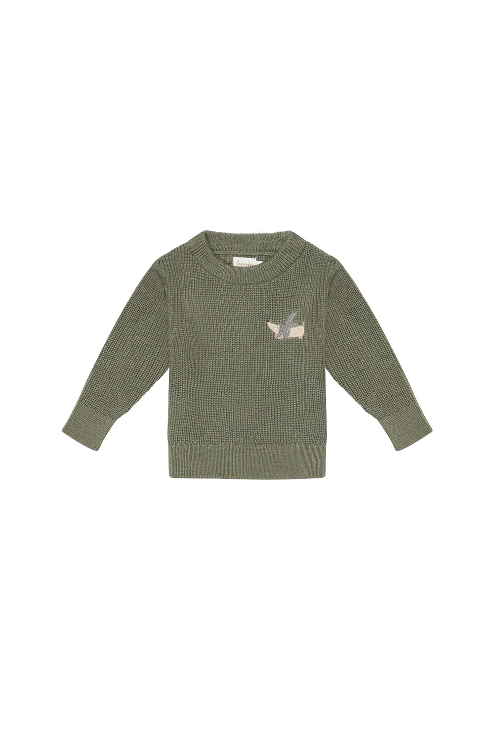 Leevje - Kinder Strickpullover Wolle/ Baumwolle grün