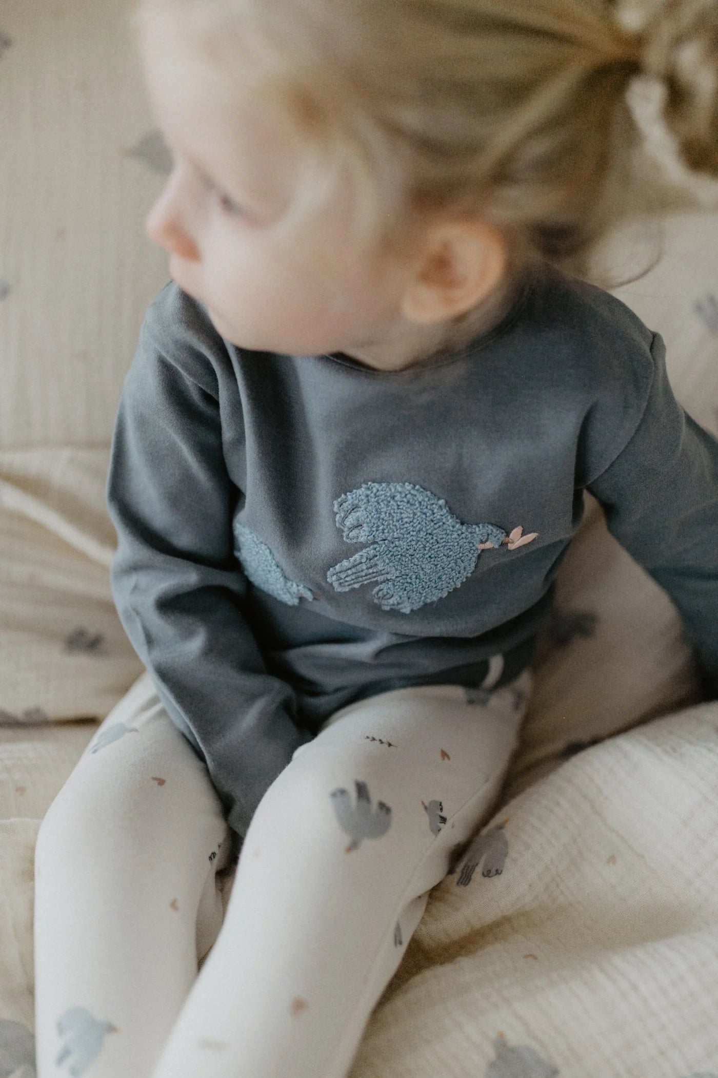 Leevje - Baby Schlafanzug Vögel Baumwolle (bio)