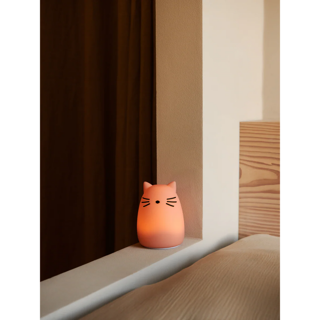 Liewood - Nachtlicht Silikon zum aufladen Katze rosa