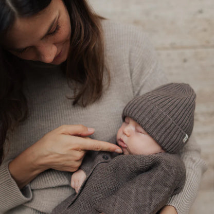 Lille Toni - Baby Mütze "Emma" dunkelbraun
