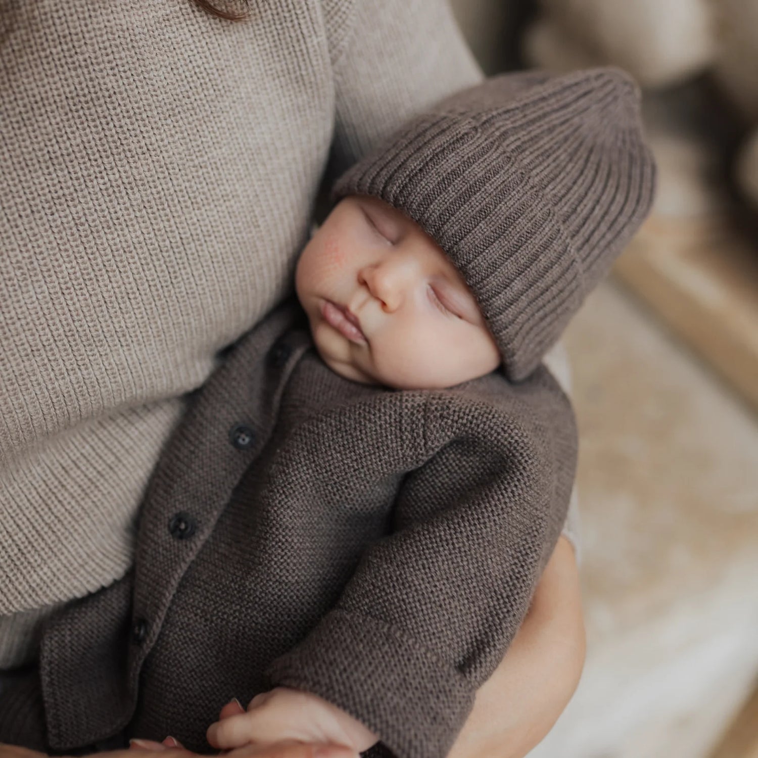 Lille Toni - Baby Mütze "Emma" dunkelbraun