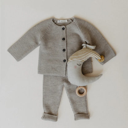 Lille Toni - Kinder Leggings "Finn" braun aus Merinowolle mit Strickjacke