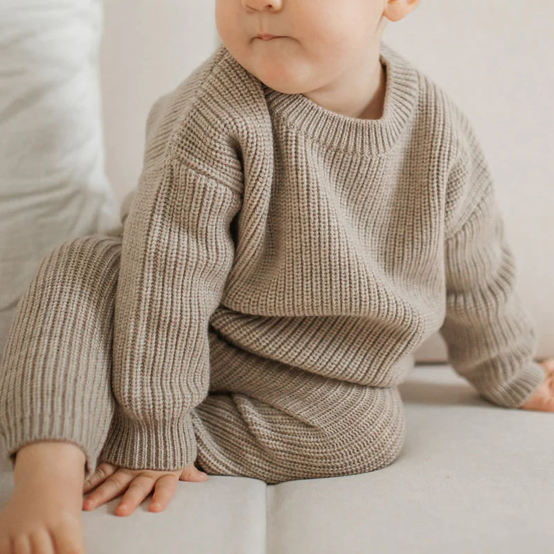 Lille Toni - Baby Pullover "Paul" braun aus Merinowolle unisex