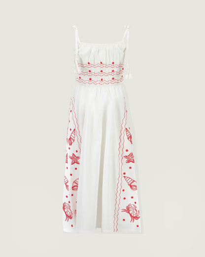 Maison Labiche Paris - Damen Kleid Stickerei Meerestiere