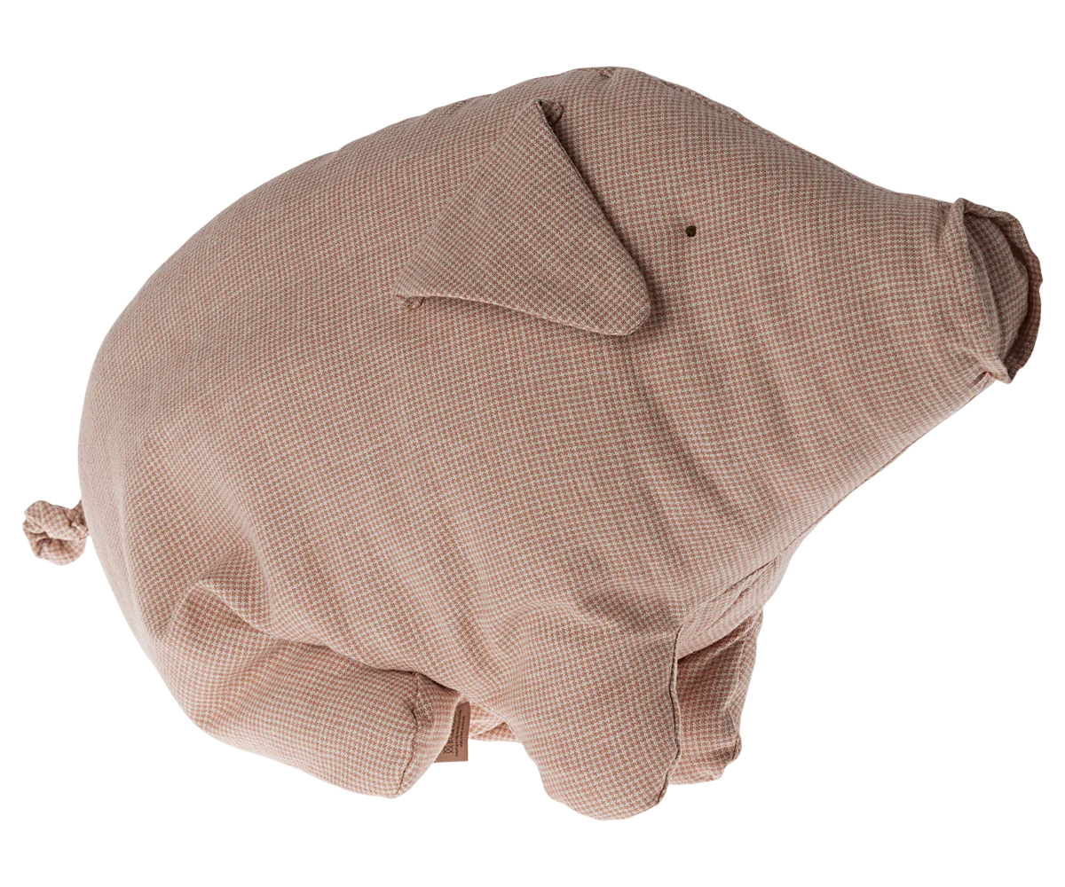 Maileg - Schwein Polly kariert aus Leinen medium