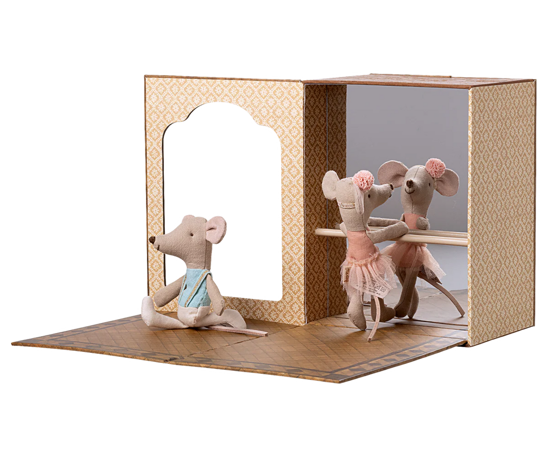 Maileg - Ballettmäuse im Tanzstudio, kleine Schwester, kleiner Bruder