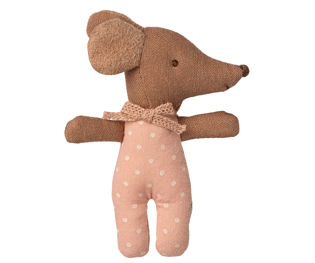 Maileg - Schläfrige Babymaus in Streichholzschachtel rosa